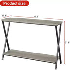 Consolle da Ingresso a 2 Livelli Stretta Marrone/Grigio – 31" e 41" | Stile Industriale | Montaggio da 1 Persona