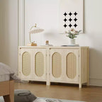 Credenza a 2 ante in Rattan Bianco — Stile Moderno, Utente Singolo