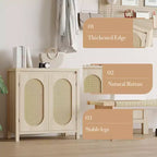 Credenza a 2 ante in Rattan Bianco — Stile Moderno, Utente Singolo