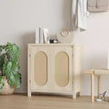 Credenza a 2 ante in Rattan Bianco — Stile Moderno, Utente Singolo