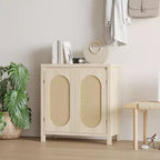 Credenza a 2 ante in Rattan Bianco — Stile Moderno, Utente Singolo