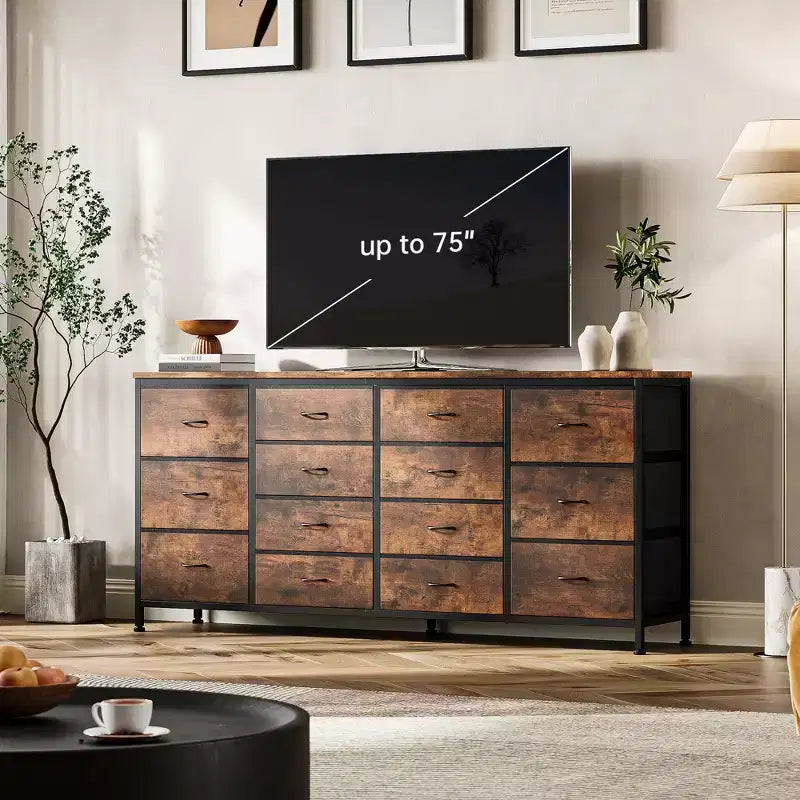 Mobile TV Imbottito – Pelle Nera / Rosa / Tigrato | Adatto a TV da 65–75" | Montaggio a 1 Persona