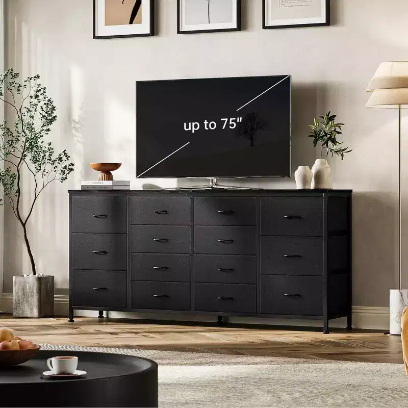 Mobile TV Imbottito – Pelle Nera / Rosa / Tigrato | Adatto a TV da 65–75" | Montaggio a 1 Persona