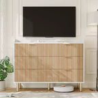 Legno Naturale, Stile Scanalato, Cassettiera Doppia a 6 Cassetti, per 1–2 Utenti
