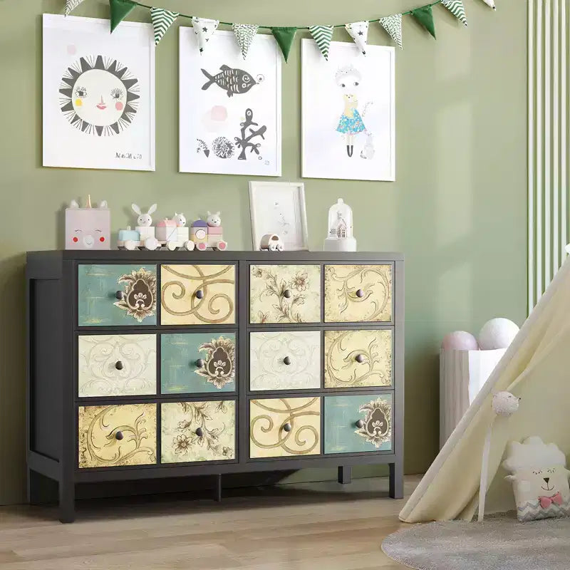 Cassettiera con 6 cassetti bianca — MDF, Singolo