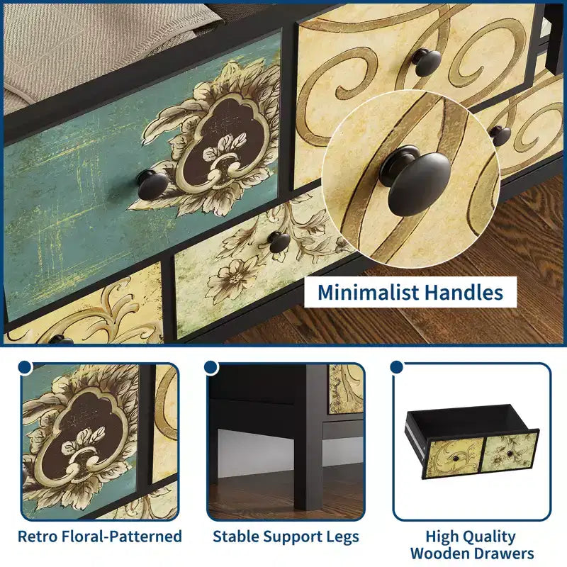 Cassettiera con 6 cassetti bianca — MDF, Singolo