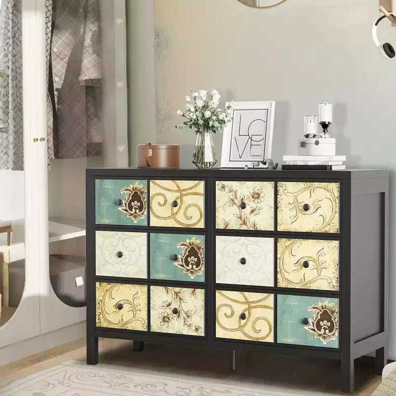Cassettiera con 6 cassetti bianca — MDF, Singolo