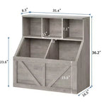 Libreria portagiochi per bambini — Blu / Marrone / Grigio / Bianco, Ripiano aperto + Contenitore, Per 1 bambino