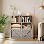 Libreria portagiochi per bambini — Blu / Marrone / Grigio / Bianco, Ripiano aperto + Contenitore, Per 1 bambino
