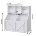 Libreria portagiochi per bambini — Blu / Marrone / Grigio / Bianco, Ripiano aperto + Contenitore, Per 1 bambino