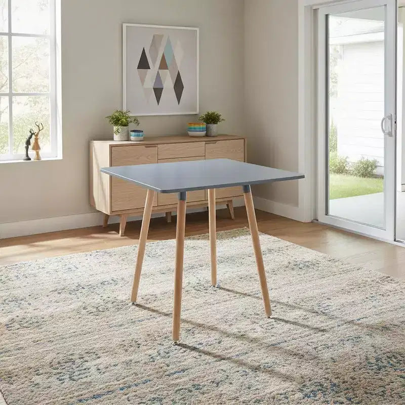 Tavolo da pranzo allungabile quadrato beige e grigio, 3 posti a sedere