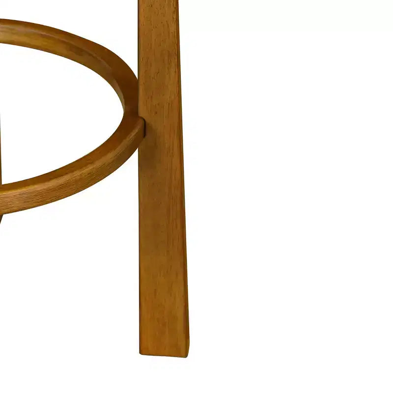Sgabelli da bar in legno di caucciù rivestiti in avorio, set da 4 — Struttura in noce