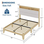 Struttura letto imbottita Pure White / Off White con piattaforma, LED RGB e testiera contenitore – Completa (1 persona) / Queen (2 persone)