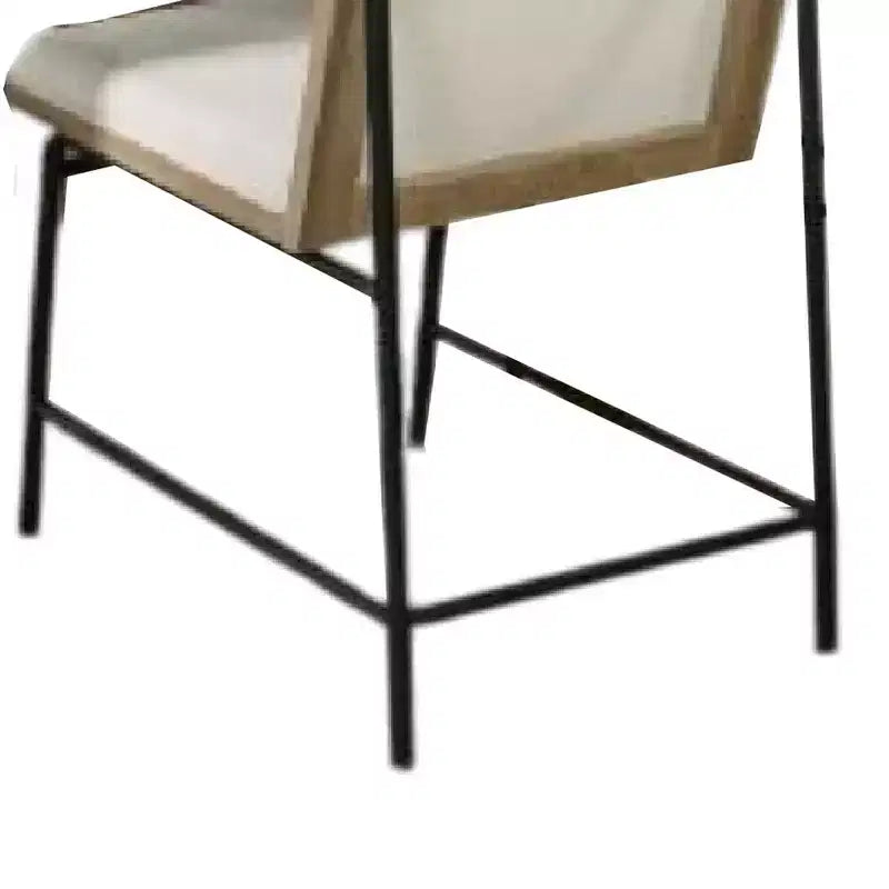 Sedie da pranzo senza braccioli in microfibra marrone rovere e beige, set da 2