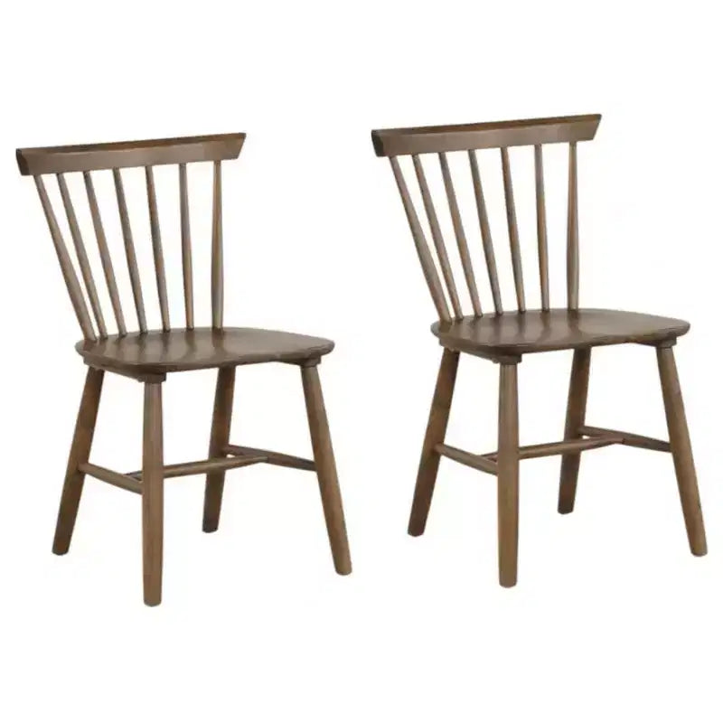 Sedie da pranzo senza braccioli in legno naturale, stile Mid-Century Modern, set da 2