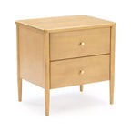 Comodino per bambini a 2 cassetti | Biondo / Noce Pecan | Stile Mid-Century | Per 1 bambino