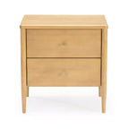 Comodino per bambini a 2 cassetti | Biondo / Noce Pecan | Stile Mid-Century | Per 1 bambino