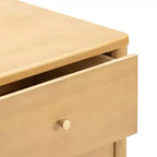 Comodino per bambini a 2 cassetti | Biondo / Noce Pecan | Stile Mid-Century | Per 1 bambino