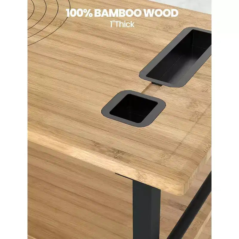 Carrello da cucina per pizza in bambù naturale, 3 ripiani, 4 ruote bloccabili – Utente singolo
