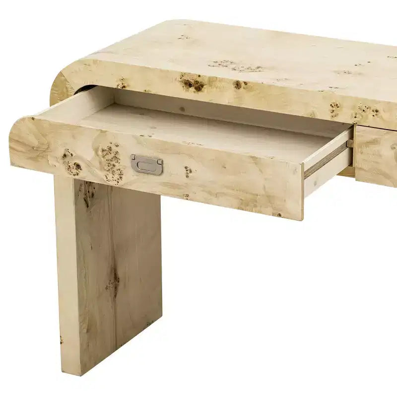 Console in radica con cassetti — Nero antico / Nero / Naturale — Tavolo da ingresso e corridoio per 1 persona