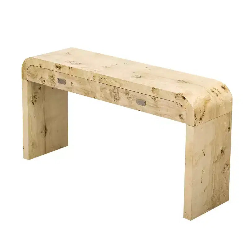 Console in radica con cassetti — Nero antico / Nero / Naturale — Tavolo da ingresso e corridoio per 1 persona