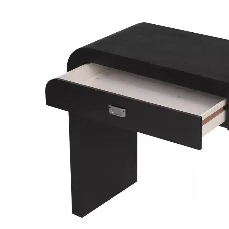 Console in radica con cassetti — Nero antico / Nero / Naturale — Tavolo da ingresso e corridoio per 1 persona