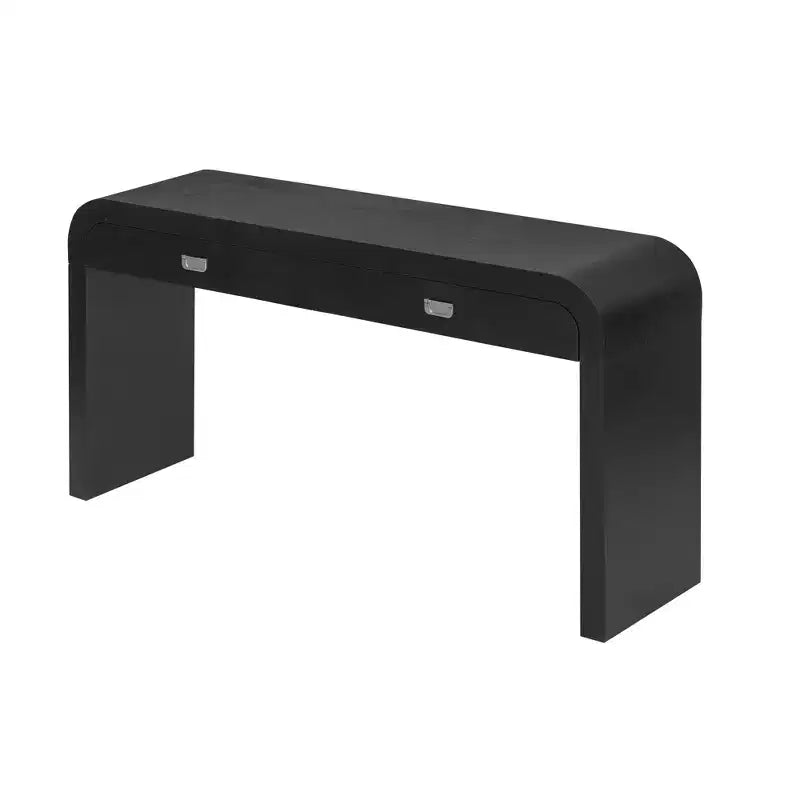 Console in radica con cassetti — Nero antico / Nero / Naturale — Tavolo da ingresso e corridoio per 1 persona