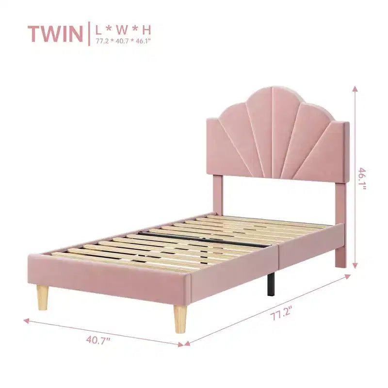 Letto Imbottito in Velluto Blu/Rosa – Matrimoniale / Matrimoniale XL, Singolo