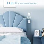 Letto Imbottito in Velluto Blu/Rosa – Matrimoniale / Matrimoniale XL, Singolo