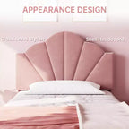 Letto Imbottito in Velluto Blu/Rosa – Matrimoniale / Matrimoniale XL, Singolo