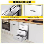 Cassetto da cucina, cassetto a filo in acciaio inossidabile, cassetto di accesso integrato 30x23x10 pollici con pannello di ventilazione per isola cucina, patio, stazione barbecue