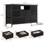 Mobile TV per Televisori da 55", 8 Cassetti con Luci LED e Piano in Legno — Nero / Marrone / Bianco, Montaggio da 1 Persona