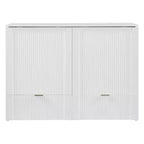 Letto a scomparsa matrimoniale/queen-size grigio/bianco con cassetto portaoggetti e USB, per 1-2 persone