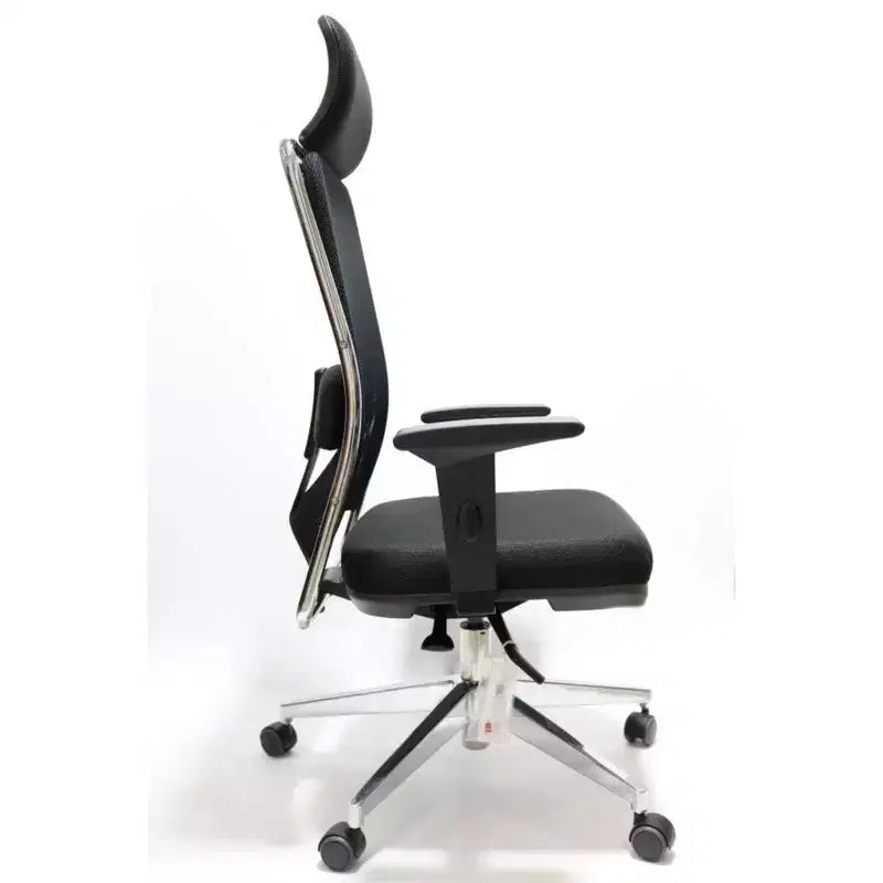 Sedia da Ufficio Ergonomica in Similpelle Grigia - 1 Posto