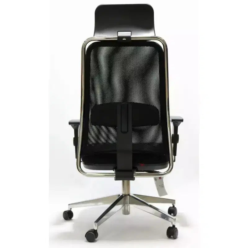 Sedia da Ufficio Ergonomica in Similpelle Grigia - 1 Posto