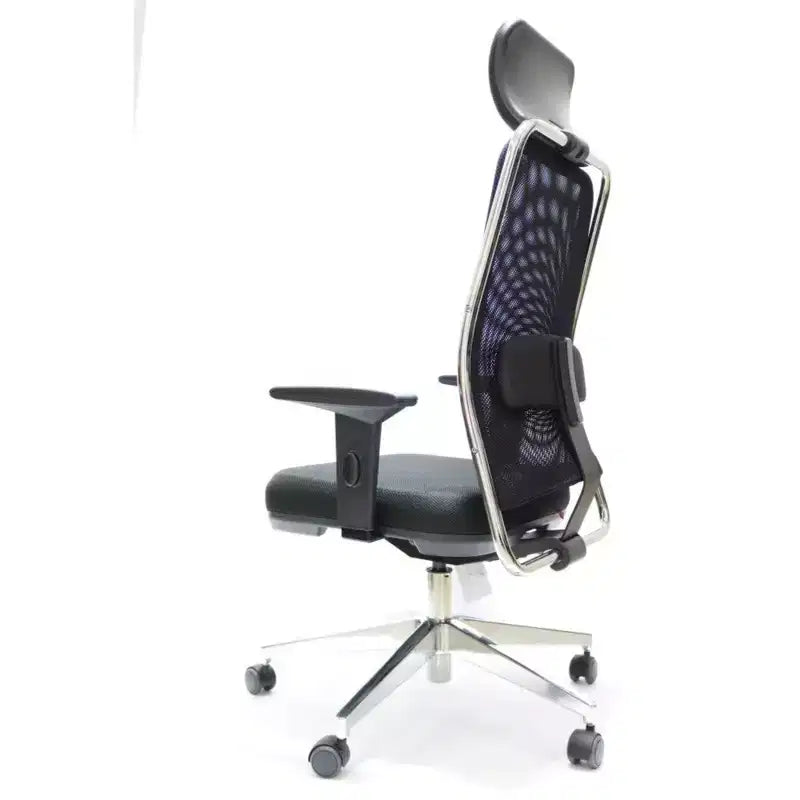 Sedia da Ufficio Ergonomica in Similpelle Grigia - 1 Posto