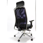 Sedia da Ufficio Ergonomica in Similpelle Grigia - 1 Posto