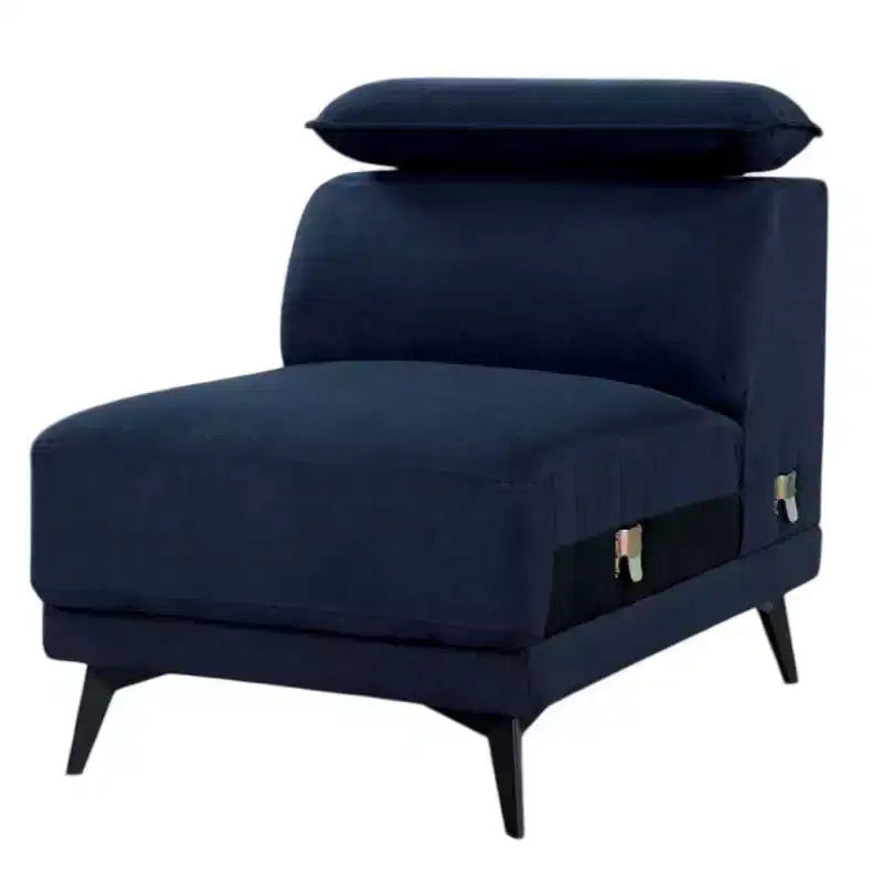 Sedia modulare senza braccioli in microfibra blu navy - 1 posto