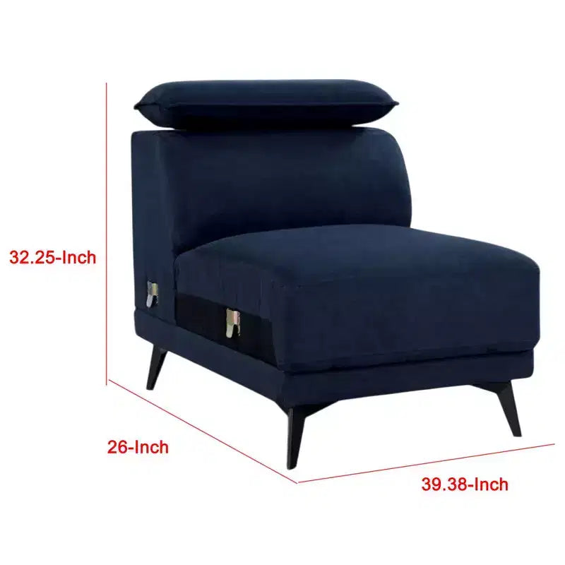 Sedia modulare senza braccioli in microfibra blu navy - 1 posto