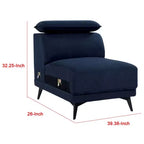 Sedia modulare senza braccioli in microfibra blu navy - 1 posto