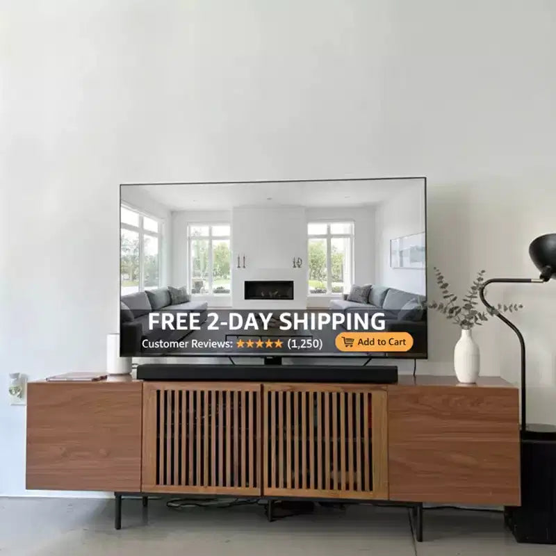 Mobile TV Moderno in Noce, 180 cm, 2 Stili, per Soggiorno o Camera da Letto per 1-2 Persone