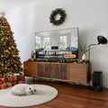 Luck Live Modern 70.87-inch Walnut TV Stand Multifunctional Entertainment Center for Living Room & Bedroom