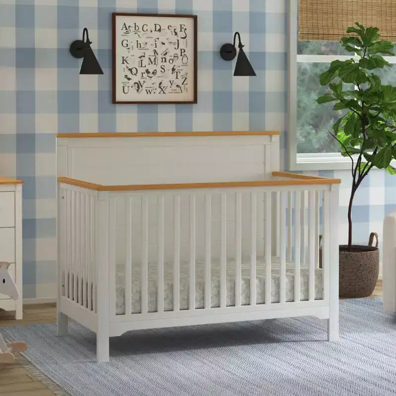 Culla trasformabile 4-in-1 – Blu Baia e Miele / Salvia Chiaro e Miele / Bianco Caldo e Miele, 1 bambino