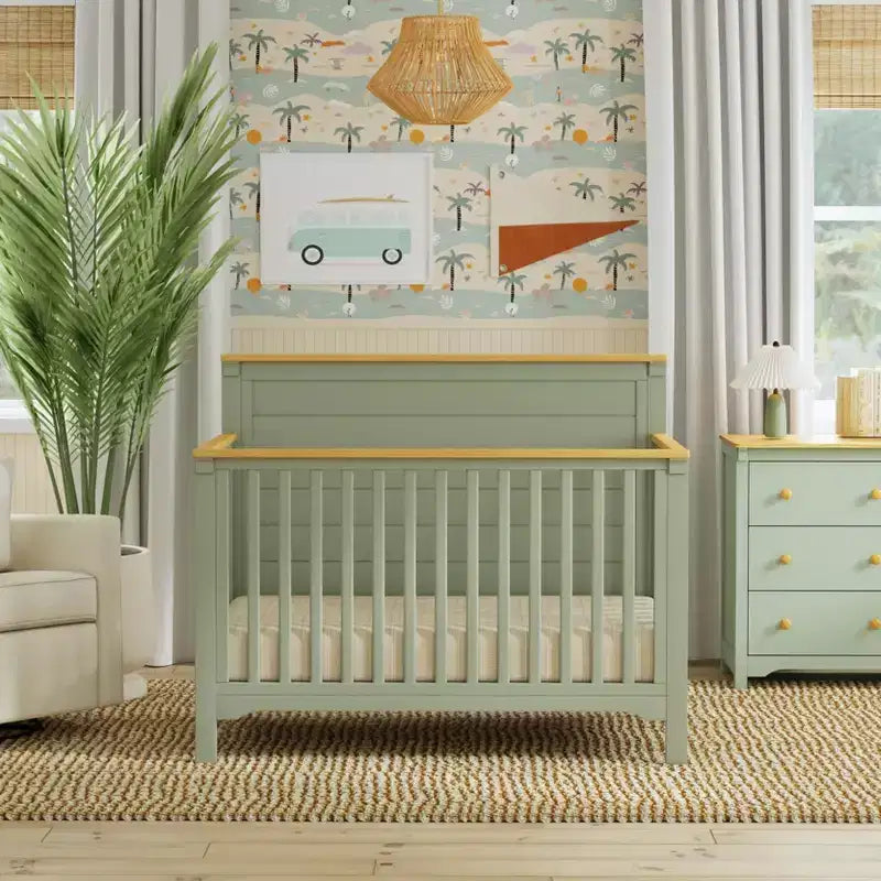 Culla trasformabile 4-in-1 – Blu Baia e Miele / Salvia Chiaro e Miele / Bianco Caldo e Miele, 1 bambino