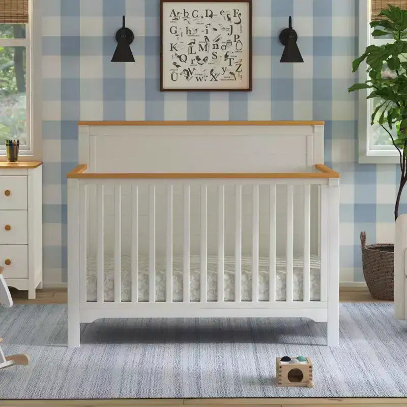 Culla trasformabile 4-in-1 – Blu Baia e Miele / Salvia Chiaro e Miele / Bianco Caldo e Miele, 1 bambino