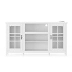Mobile TV moderno in legno per TV da 65", credenza a 2 ante, nero / bianco