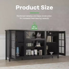 Mobile TV moderno in legno per TV da 65", credenza a 2 ante, nero / bianco
