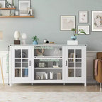 Mobile TV moderno in legno per TV da 65", credenza a 2 ante, nero / bianco