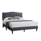 Letto matrimoniale Queen imbottito grigio antracite per 2 persone