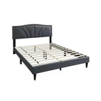 Letto matrimoniale Queen imbottito grigio antracite per 2 persone
